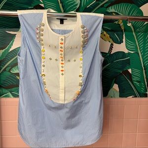 J.Crew 6, classic stripe with decoration, blouse